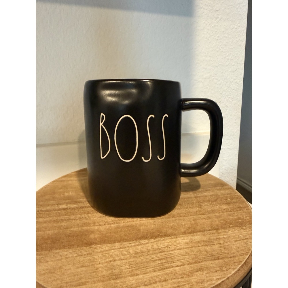 Rae Dunn by Magenta Black 'Boss' Mug Office Decor Coffee Cup Hustle Girl boss
